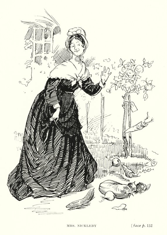 Dickens karakter: Mrs Nickleby (litho) av Captain Edward Henry Handley Read