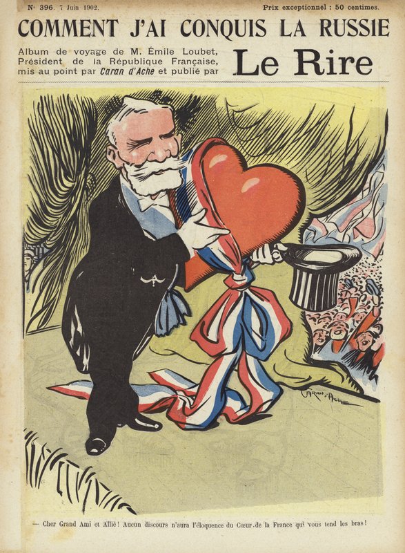 President Loubets besøk i Russland, illustrasjon for Le Rire av Caran d Ache