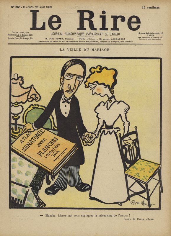 Ekteskapetsaften, illustrasjon for Le Rire av Caran d Ache