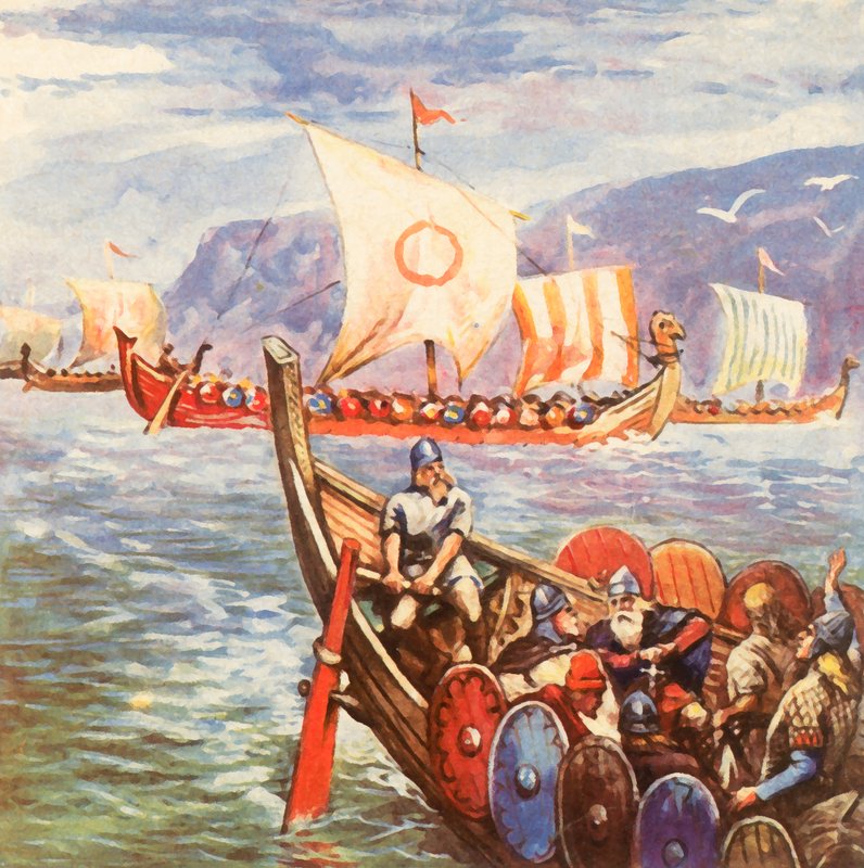 Willinger-flåten (forbedret fargelitografi) av Carl Arriens