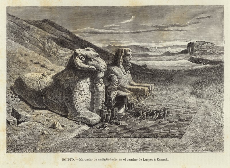 Antik kjøpmann på veien fra Luxor til Karnak av Carl Friedrich Heinrich Werner