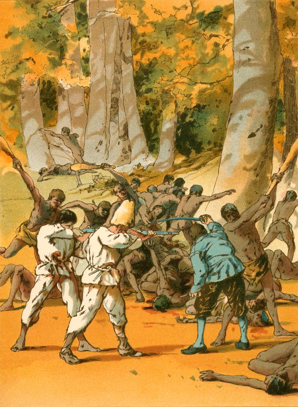 En blodig konflikt for Robinson Crusoe av Carl Marr