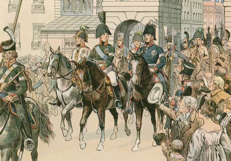 Inntreden av de allierte monarkene i Paris i 1815 av Carl Rohling
