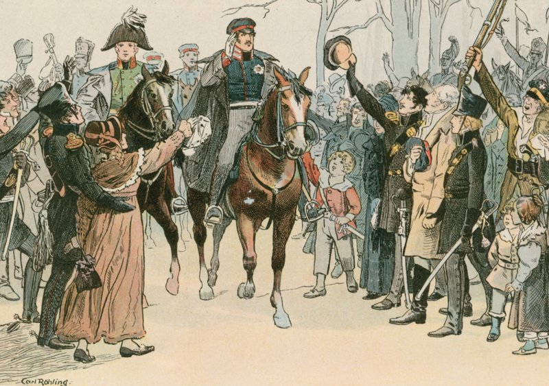 Frederick William III, konge av Preussen (1770-1840), henvendte seg til publikum i Wroclaw i mars 1813 av Carl Rohling