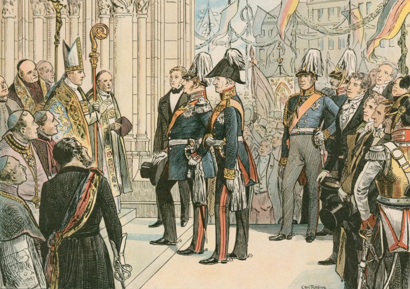 Frederick William IV, konge av Preussen (1795 -1861), ved Kölnerdomen i 1848 av Carl Rohling