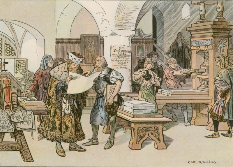 John Cicero gikk på den første boktrykkeren i Stendal i 1490 av Carl Rohling