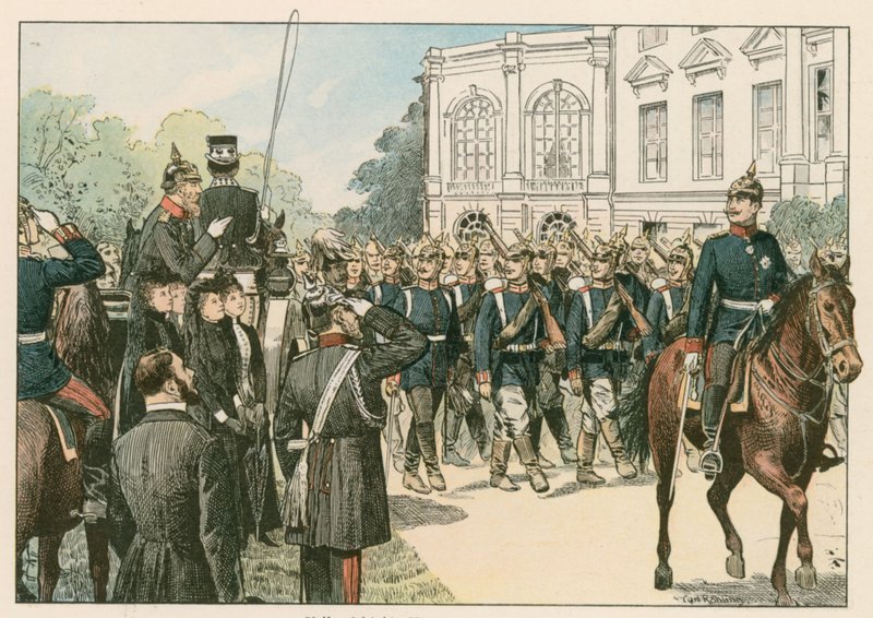 Den siste paraden til Frederick III, tysk keiser og konge av Preussen (1831-1888), i 1888 av Carl Rohling
