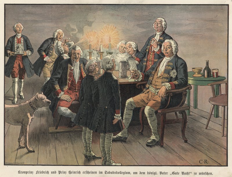 Kronprins Frederick og prins Henrik av Preussen ønsker sin far, kongen, god natt av Carl Röchling