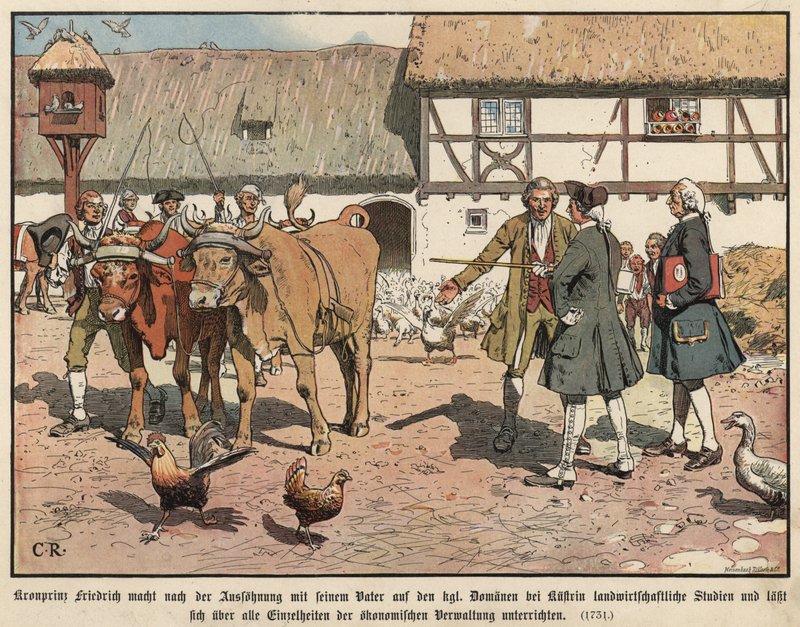 Kronprins Frederick av Preussen studerer landbruk av Carl Röchling