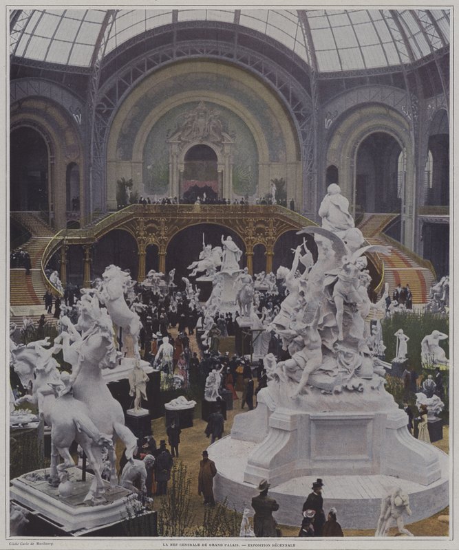 Sentralskipet til Grand Palais ved Exposition Universelle 1900, Paris (fargebilde) av Carle de Mazibourg