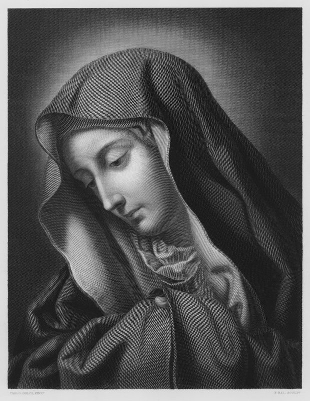 Madonnaen, fra bildet i Royal Collection (gravering) av Carlo (after) Dolci