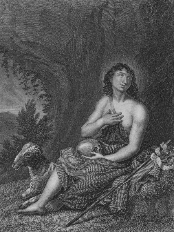 St John in the Wilderness (gravering) av Carlo Cignani