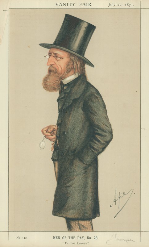 Alfred Tennyson, The Poet Laureate, 22. juli 1871, tegneserie Vanity Fair av Carlo Pellegrini