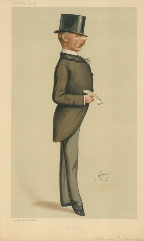 Oberst Edward J Saunderson, Irish Loyalty, 26. februar 1887, tegneserie Vanity Fair av Carlo Pellegrini