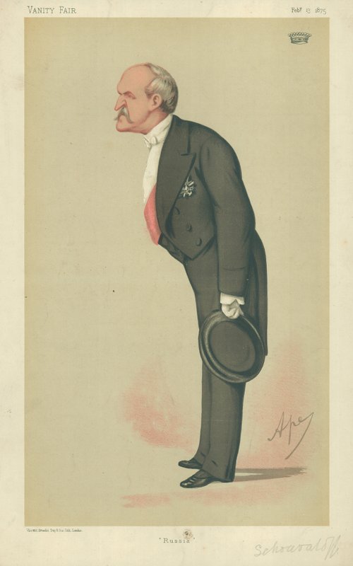 Grev Schouvaloff, Russland, 13. februar 1875, tegneserie Vanity Fair av Carlo Pellegrini