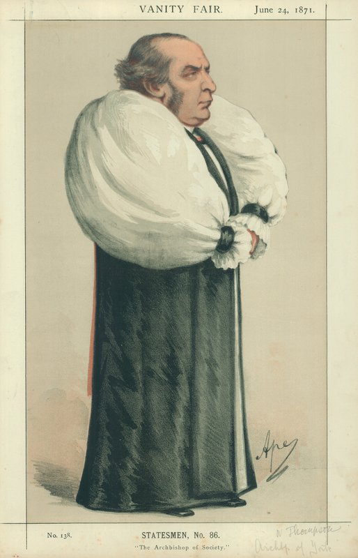 Dr. Thomson, erkebiskopen av York, erkebiskopen av samfunnet, 24. juni 1871, tegneserie Vanity Fair av Carlo Pellegrini