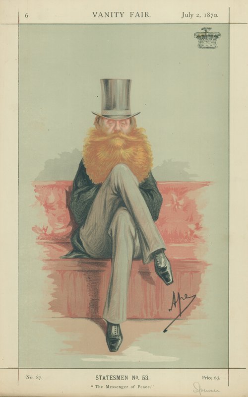 Earl Spencer, The Messenger of Peace, 2. juli 1870, tegneserie Vanity Fair av Carlo Pellegrini