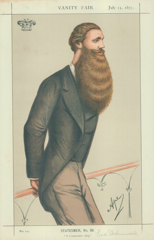 Lord Skelmersdale, A Conservative Whip, 15. juli 1871, Vanity Fair tegneserie av Carlo Pellegrini