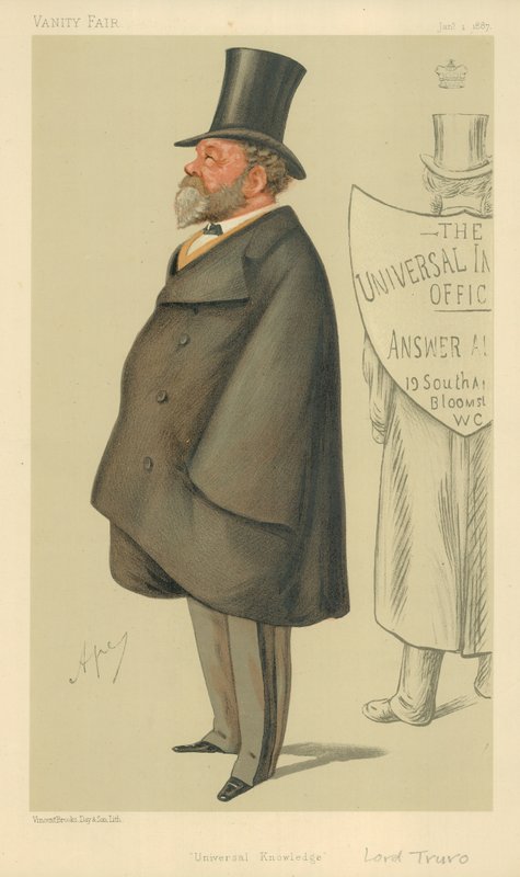 Lord Truro, Universal Knowledge, 1. januar 1887, tegneserie Vanity Fair av Carlo Pellegrini