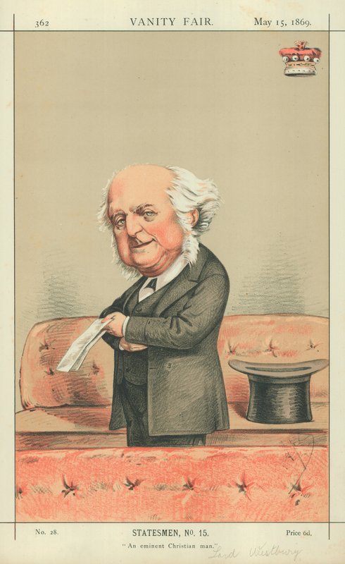Lord Westbury, en eminent kristen mann, 15. mai 1869, tegneserie Vanity Fair av Carlo Pellegrini