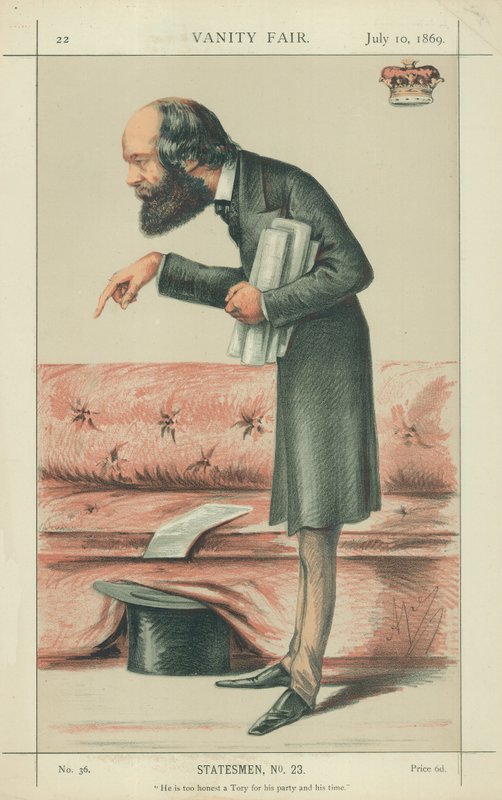 Marquis of Salisbury, Han er en for ærlig Tory for sitt parti og sin tid, 10. juli 1869, Vanity Fair tegneserie av Carlo Pellegrini