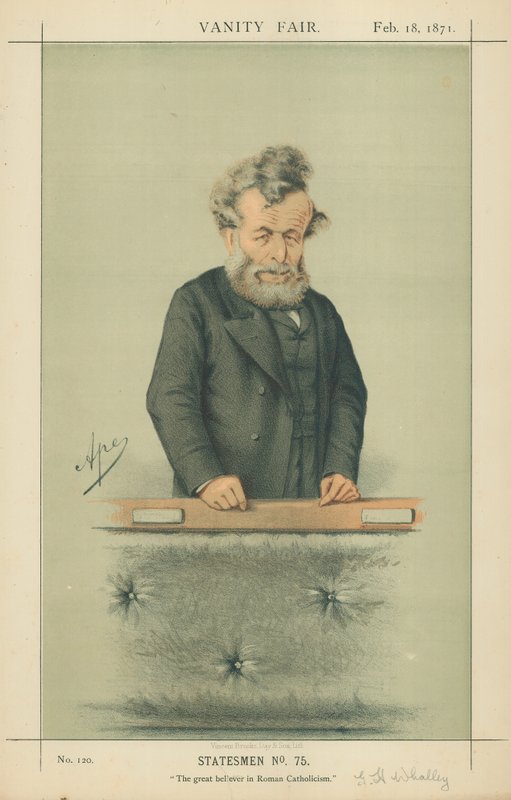 Mr George Hammond Whalley, Den store troende på romersk-katolisisme, 18. februar 1871, tegneserie Vanity Fair av Carlo Pellegrini