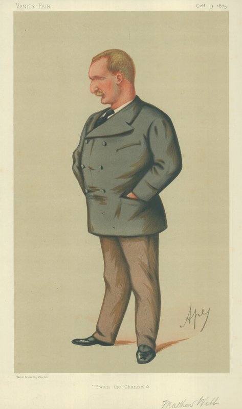Mr Matthew Webb, Swam the Channel, 9. oktober 1875, tegneserie Vanity Fair av Carlo Pellegrini