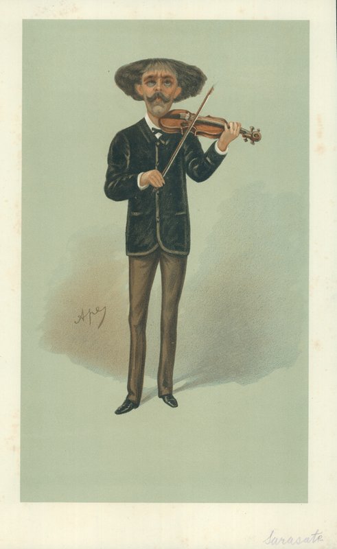 Senor Pablo Martin Meliton Sarasate, 25. mai 1889, tegneserie Vanity Fair av Carlo Pellegrini