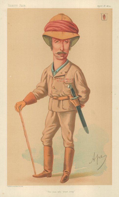 Sir Garnet J Wolseley, Mannen som ikke vil stoppe, 18. april 1874, tegneserie Vanity Fair av Carlo Pellegrini