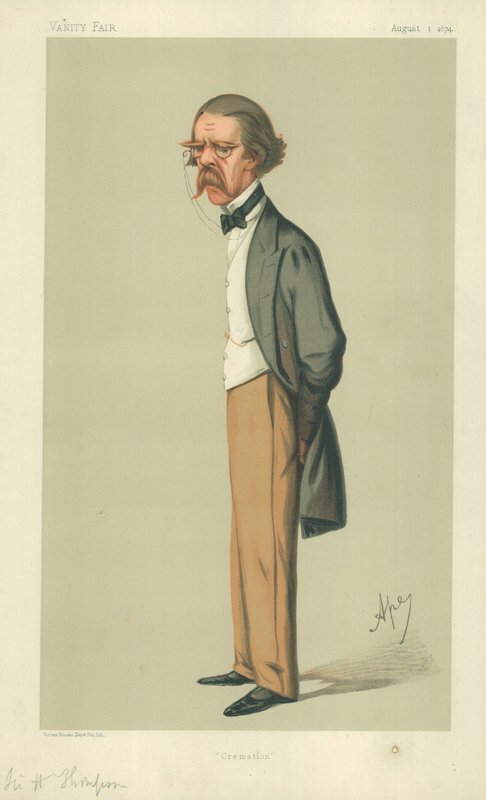 Sir Henry Thompson, Kremasjon 1. august 1874, tegneserie Vanity Fair av Carlo Pellegrini