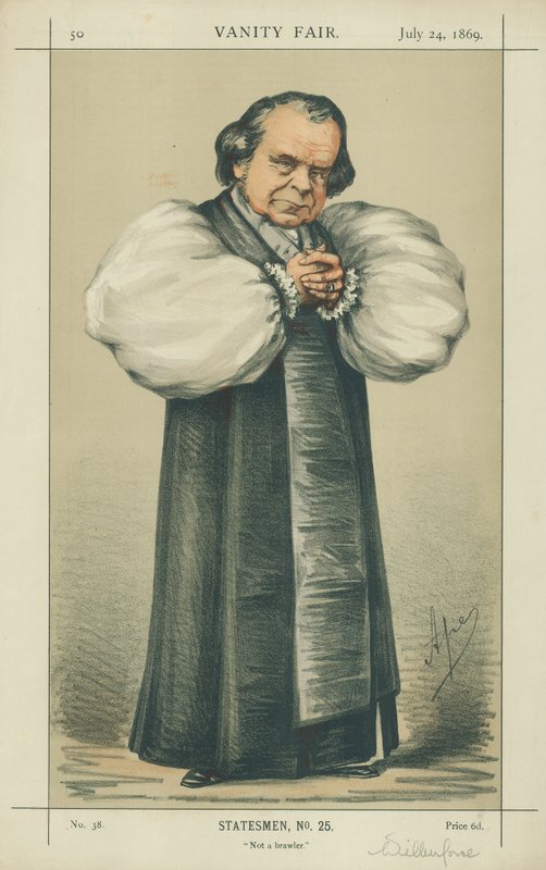 The Bishop of Oxford, Not a brawler, 24. juli 1869, Vanity Fair tegneserie av Carlo Pellegrini