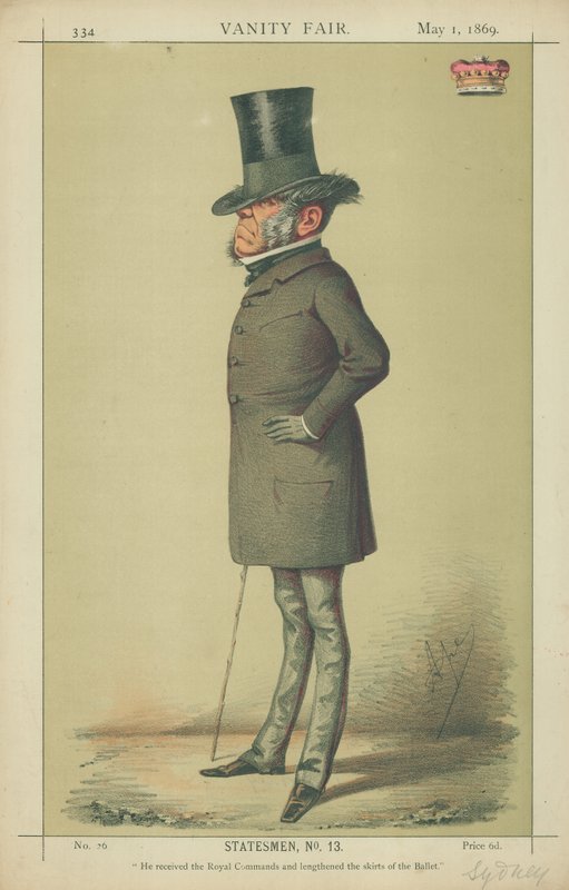 Viscount Sydney, Han mottok Royal Commands og forlenget skjørtene til Ballet, 1. mai 1869, Vanity Fair tegneserie av Carlo Pellegrini