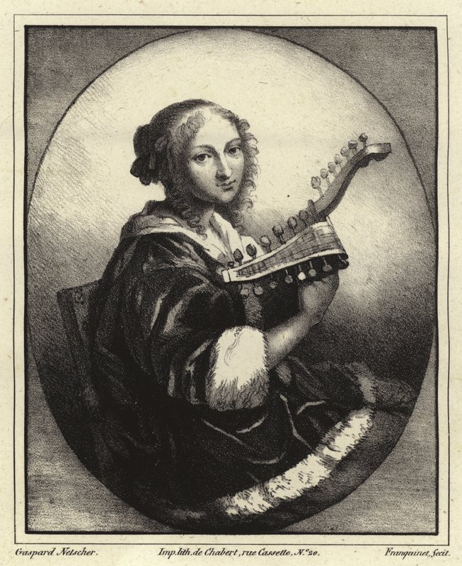 Portrett av en musiker av Caspar Netscher