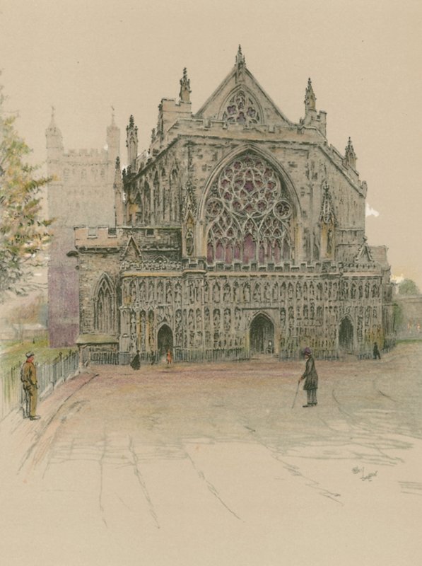 Exeter katedral av Cecil Charles Windsor Aldin