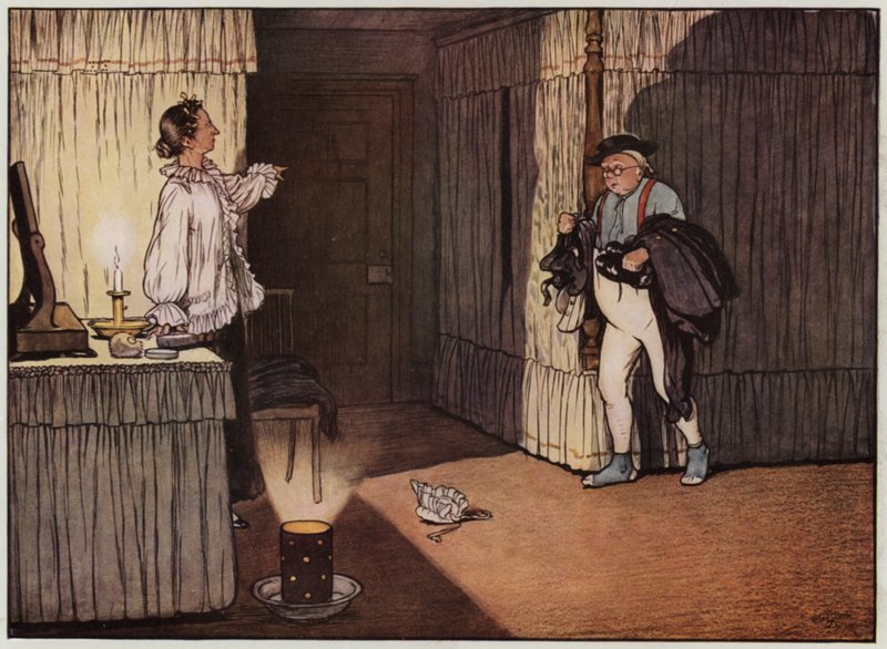 Illustrasjon for The Pickwick Papers av Cecil Aldin (litho-farge) av Cecil Charles Windsor Aldin