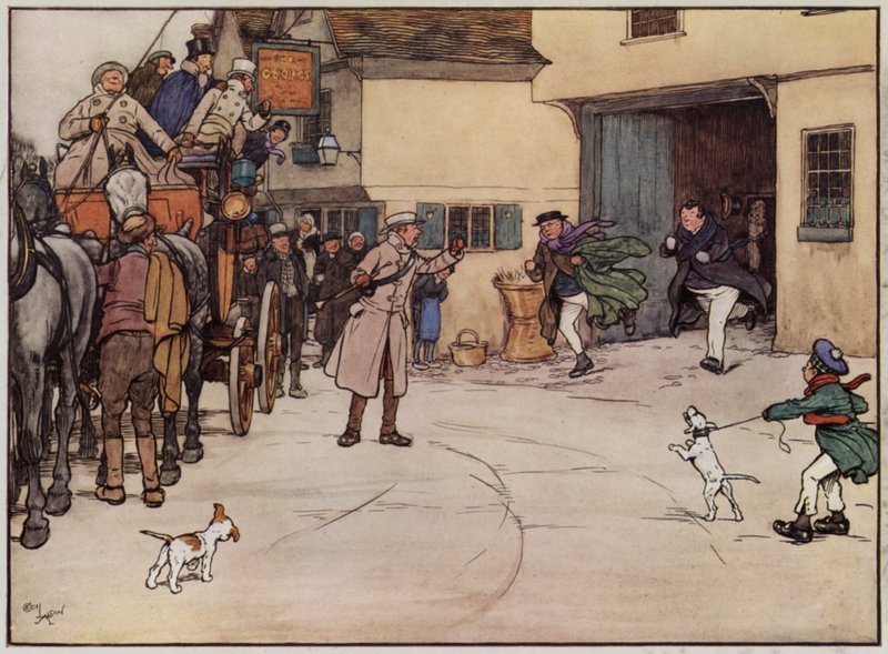 Illustrasjon for The Pickwick Papers av Cecil Aldin av Cecil Charles Windsor Aldin