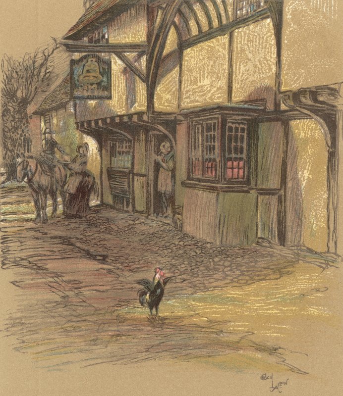 The Bell Inn, Waltham St. Lawrence av Cecil Charles Windsor Aldin