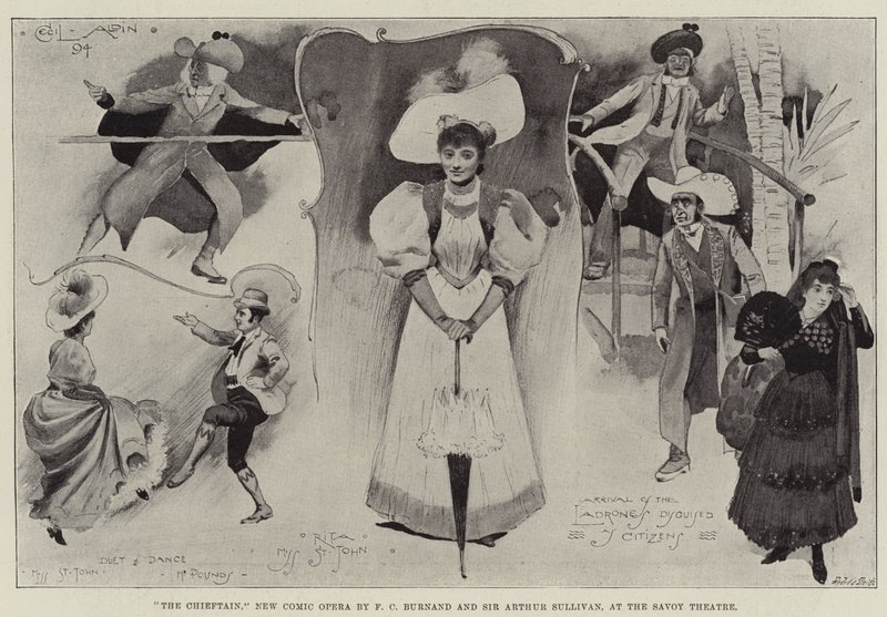 The Chieftain, New Comic Opera av FC Burnard og Sir Arthur Sullivan, på Savoy Theatre av Cecil Charles Windsor Aldin