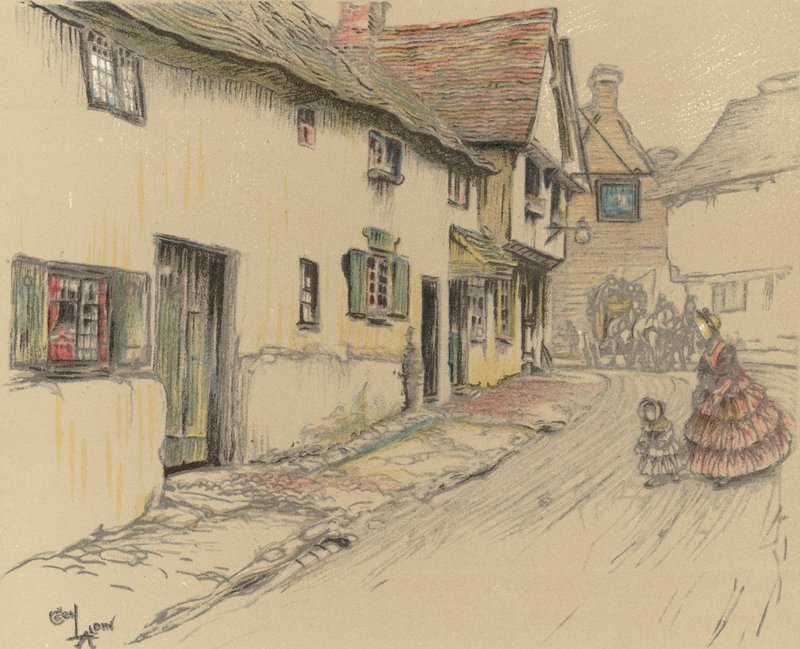 The George Inn, Dorchester av Cecil Charles Windsor Aldin