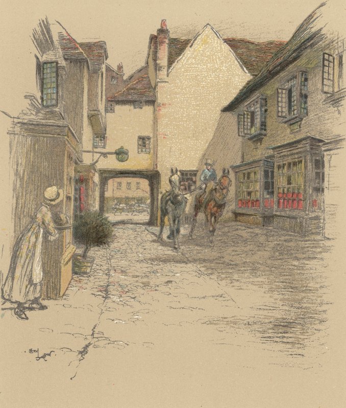 The Golden Cross, Oxford av Cecil Charles Windsor Aldin