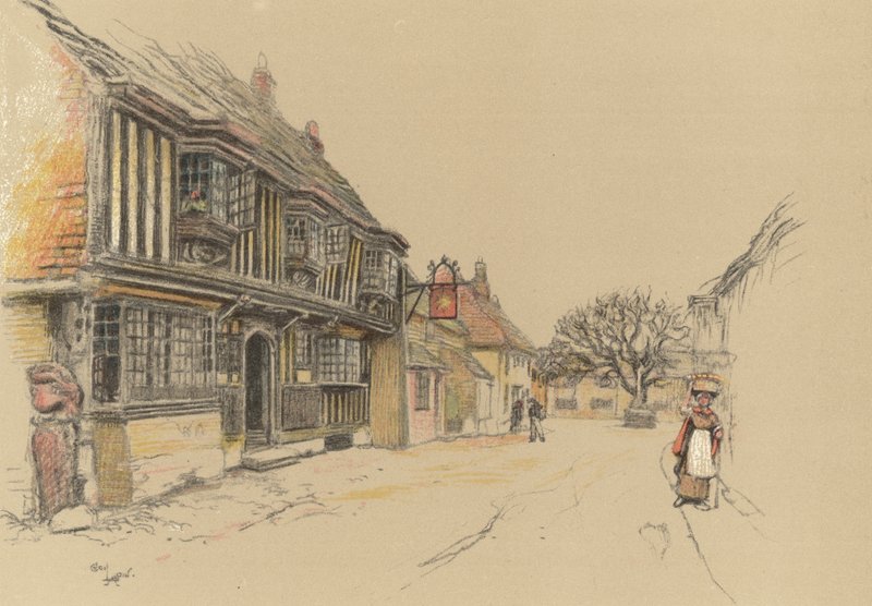 The Star Inn, Alfriston av Cecil Charles Windsor Aldin