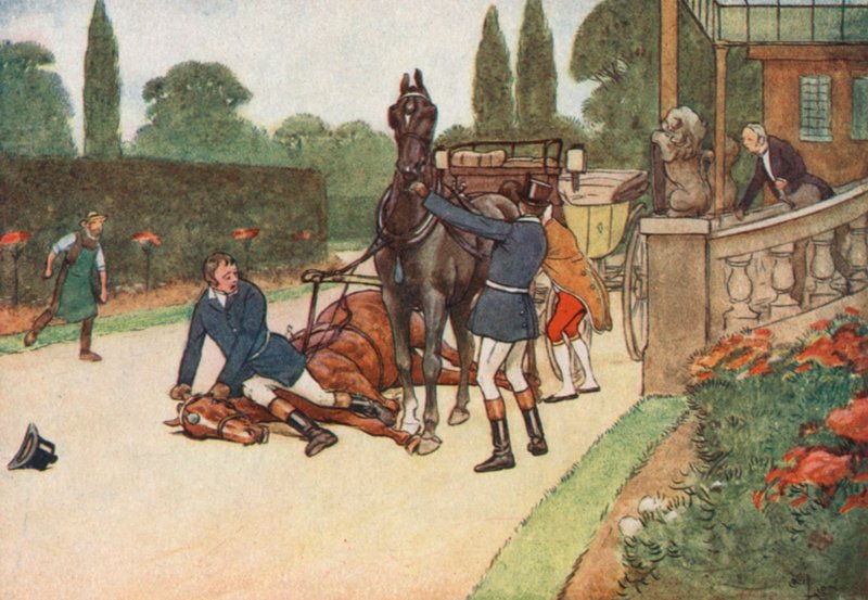 York satte seg raskt ned flatt på hodet hennes for å forhindre at hun sliter av Cecil Charles Windsor Aldin