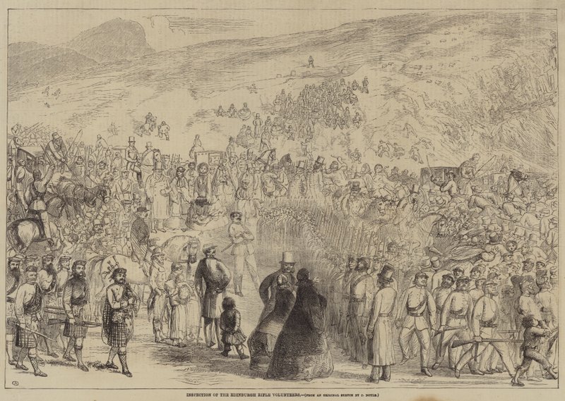 Inspeksjon av Edinburgh Rifle Volunteers av Charles Altamont Doyle