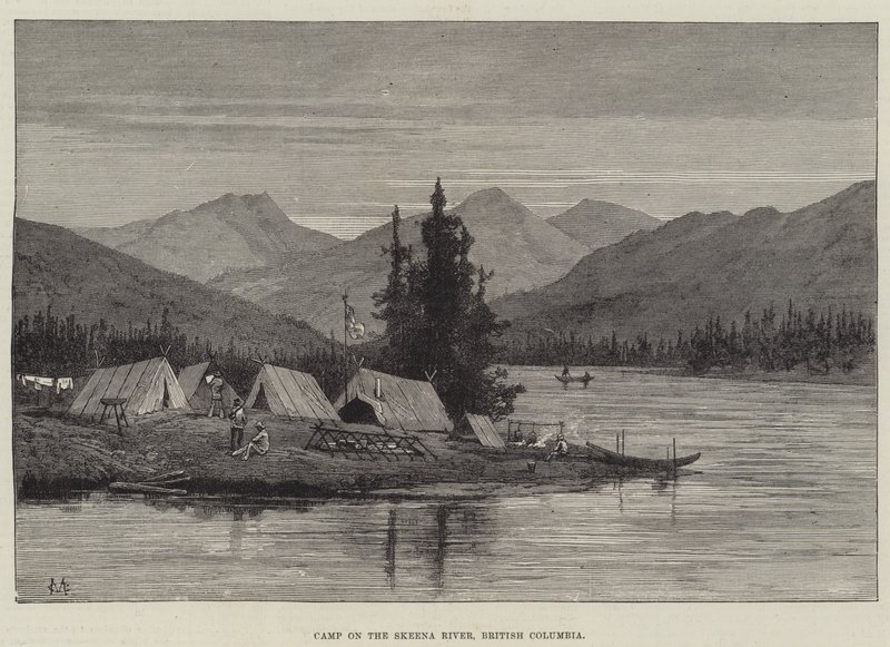 Leir ved Skeena River, Britisk Columbia av Charles Auguste Loye