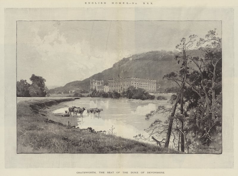 Chatsworth, setet til hertugen av Devonshire av Charles Auguste Loye
