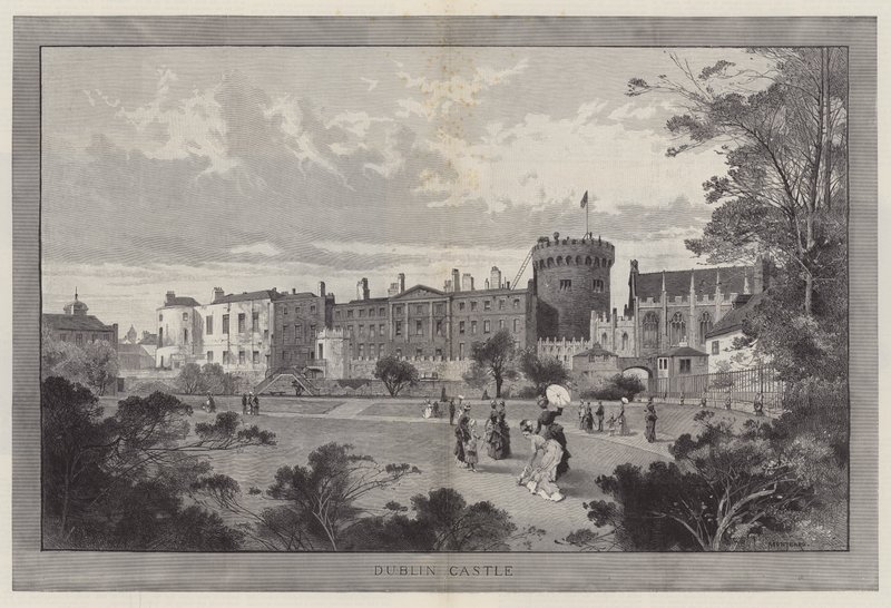 Dublin Castle av Charles Auguste Loye