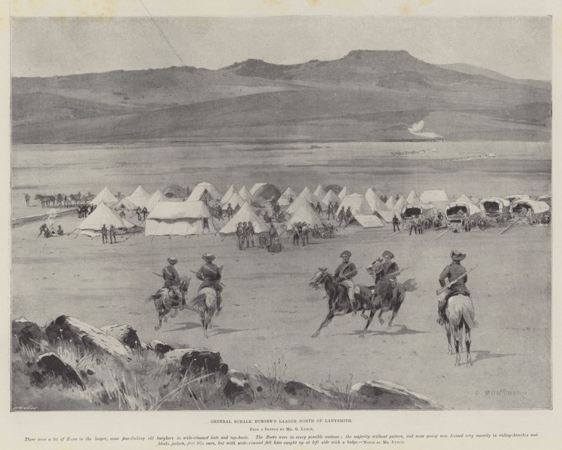 General Schalk Burgers Laager nord for Ladysmith av Charles Auguste Loye