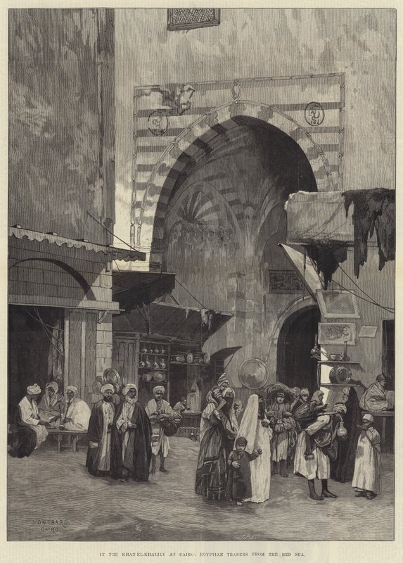 I Khan el-Khalili i Kairo, egyptiske handelsmenn fra Rødehavet av Charles Auguste Loye