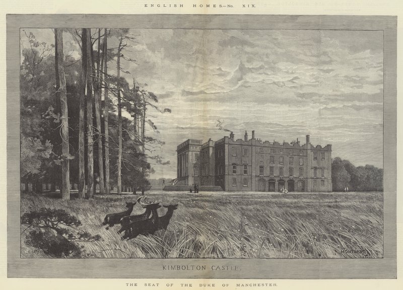 Kimbolton Castle, setet til hertugen av Manchester av Charles Auguste Loye