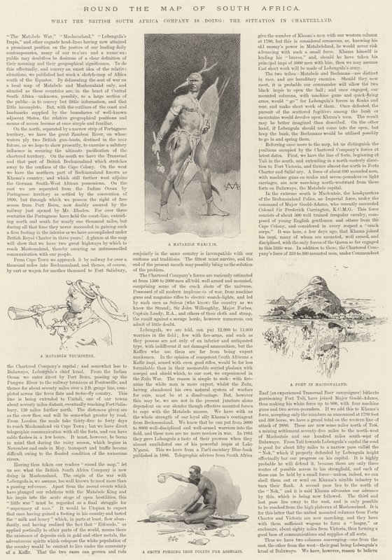 Rund kartet over Sør-Afrika av Charles Auguste Loye